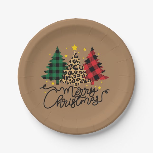 Personalisierte Weihnachten Pappteller (Vorderseite)