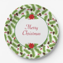 Personalisierte Weihnachten Pinecones & Red Berrie