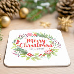 Personalisierte Weihnachten Rechteckiger Pappuntersetzer<br><div class="desc">Ein eleganter,  dekorativer Weihnachtskranz-Untersetzer. Personalisieren Sie es mit Ihrem Familiennamen,  oder für ein Weihnachtsgeschenk. Eine hübsche Dekoration für Ihre Weihnachtsküche. Entworfen für Sie von BlackBerry Boulevard.</div>