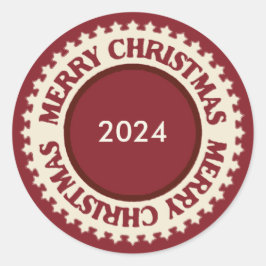Personalisierte Weihnachten Runder Aufkleber
