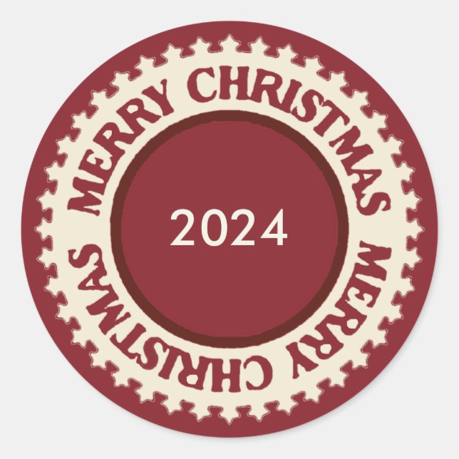 Personalisierte Weihnachten Runder Aufkleber (Vorderseite)