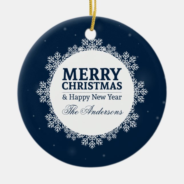 Personalisierte Weihnachten und Neues Jahr | Ornam Keramikornament (Vorne)