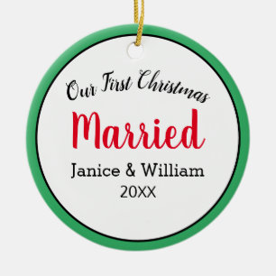 Personalisierte Weihnachten Verheiratet Keramik Ornament