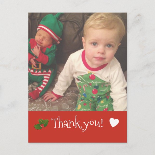 Personalisierte Weihnachten Vielen Dank Foto Postkarte (Vorderseite)