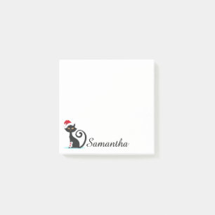 Personalisierte Weihnachts-Black Cat Post-It-Notes Post-it Klebezettel