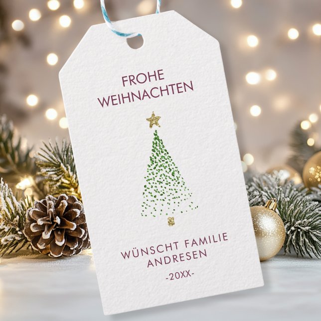 Personalisierte Weihnachts- Geschenkanhänger (Custom, Merry Christmas! Christmas tree illustration favor tag. Add your text / name and personalize)