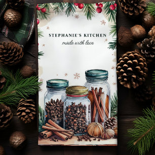 Personalisierte Weihnachts-Gewürzgläser Geschirrtuch