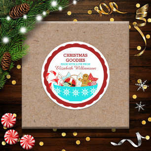 Personalisierte Weihnachts-Hausmannskost-Verpackun Runder Aufkleber