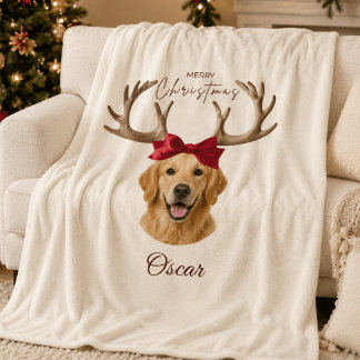 Personalisierte Weihnachts-Haustier-Foto-Namensdec Fleecedecke
