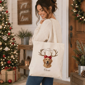 Personalisierte Weihnachts-Haustier-Foto-Tasche mi Tragetasche
