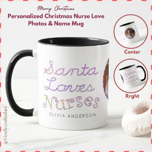 Personalisierte Weihnachts-Krankenschwester Liebe  Tasse