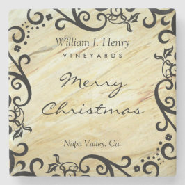 Personalisierte Weihnachts-Marmor-Schrift-Wein Steinuntersetzer