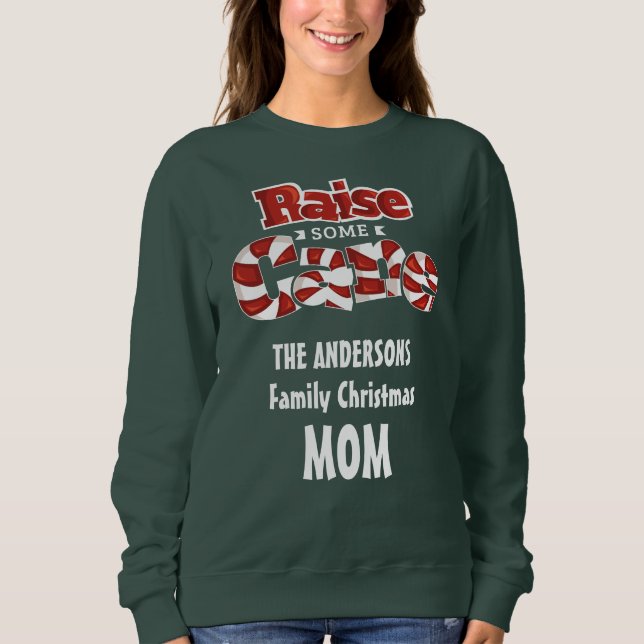 Personalisierte Weihnachts-Matching-Mama Sweatshirt (Vorderseite)