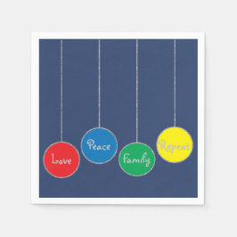 Personalisierte Weihnachts-Napkins "Tree Ornaments Serviette