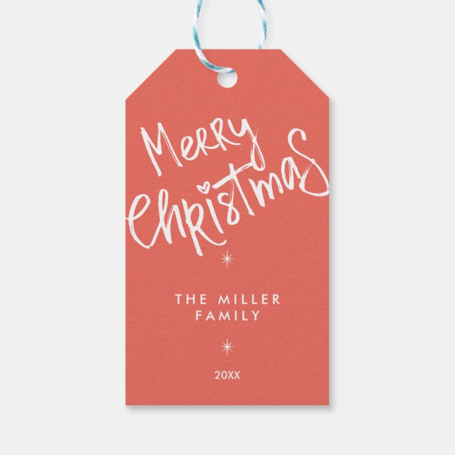Personalisierte Weihnachts-Niedliche Geschenktaste Geschenkanhänger (Rückseite)