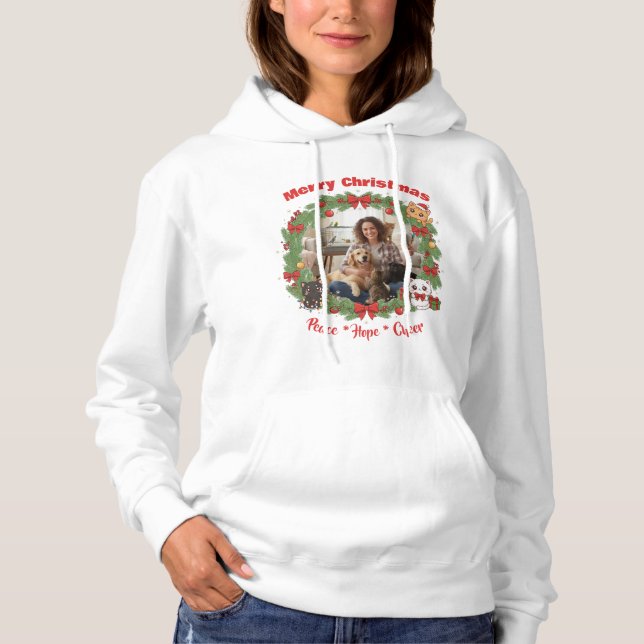 Personalisierte Weihnachts-Pet-Lover-Hoodie Hoodie (Vorderseite)
