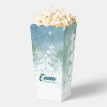 Personalisierte Weihnachts-Popcorn-Box - Teal Wint