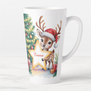 Personalisierte Weihnachts-Rentiere mit individuel Milchtasse