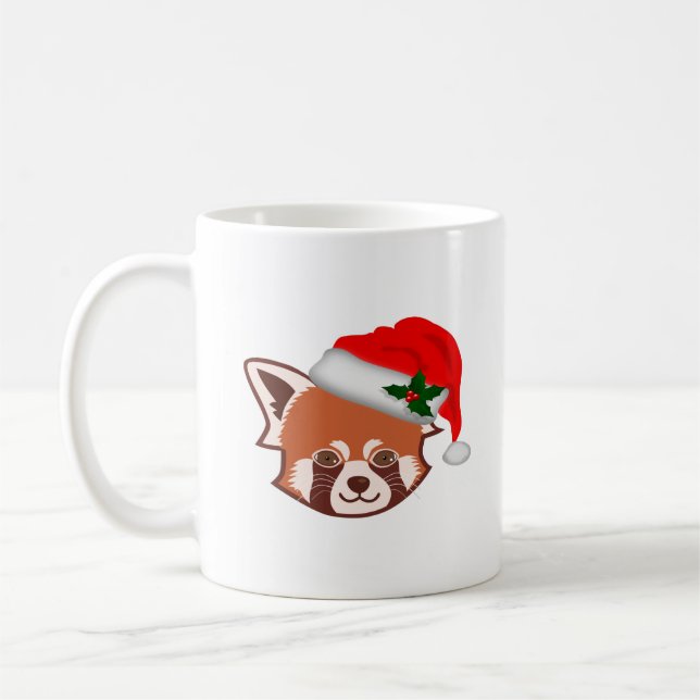 Personalisierte Weihnachts-Rote Panda Monogram-Tas Kaffeetasse (Links)