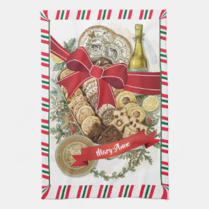 Personalisierte Weihnachts-Schokolade & Kekse Geschirrtuch