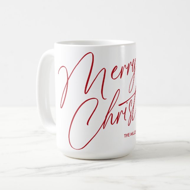 Personalisierte Weihnachts-Script-Tasse | Custom Kaffeetasse (Vorderseite Links)