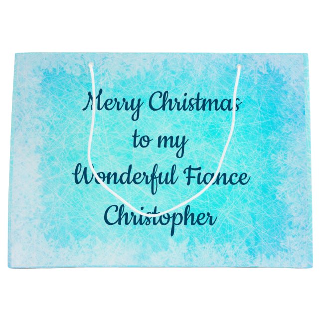 Personalisierte Weihnachts-Verlobte Große Geschenktüte (Vorderseite)