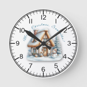 Personalisierte Weihnachts-Wanduhr für Kinder Runde Wanduhr