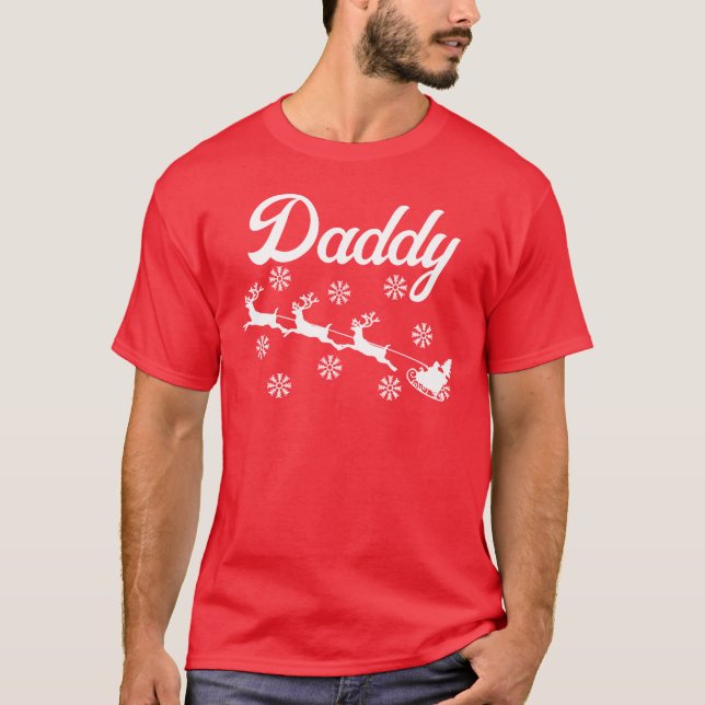 Personalisierte Weihnachts-Weihnachtsfamilie Match T-Shirt (Vorderseite)