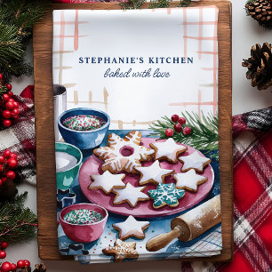 Personalisierte Weihnachts-Weihnachtskekse Geschirrtuch