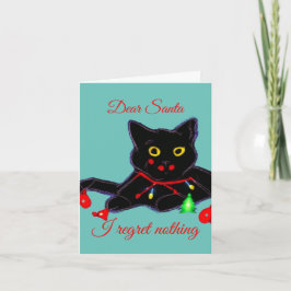 Personalisierte Weihnachts-Wut-Schwarze Katze Feiertagskarte