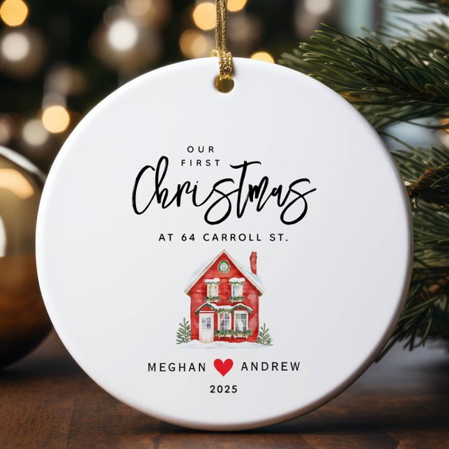 Personalisierte Weihnachts-Zuhause Keramik Ornament (Von Creator hochgeladen)