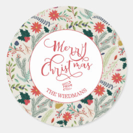 Personalisierte Weihnachtsaufkleber Runder Aufkleber