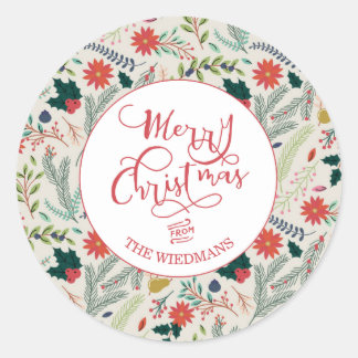 Personalisierte Weihnachtsaufkleber Runder Aufkleber
