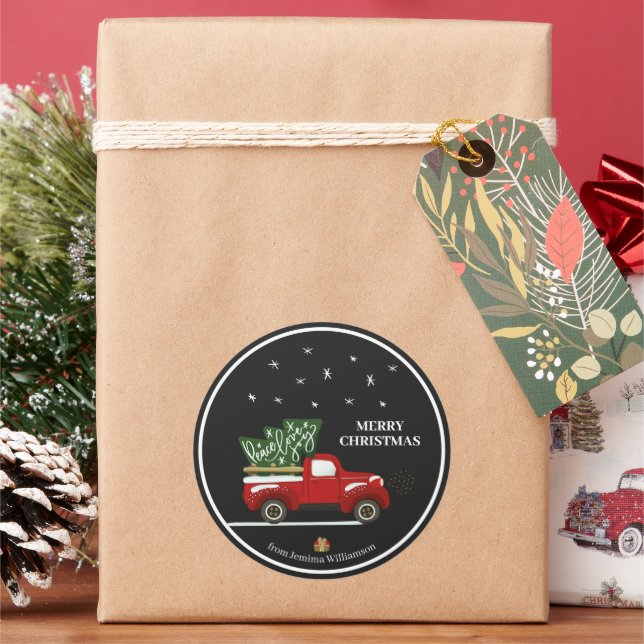 Personalisierte Weihnachtsaufkleber Runder Aufkleber (Feiertag)