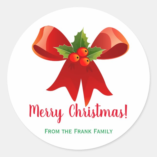 Personalisierte Weihnachtsaufkleber-Umschlag Aufkl Runder Aufkleber (Vorderseite)