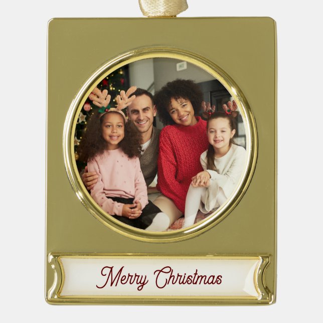 Personalisierte Weihnachtsbanner Banner-Ornament Gold (Vorderseite)