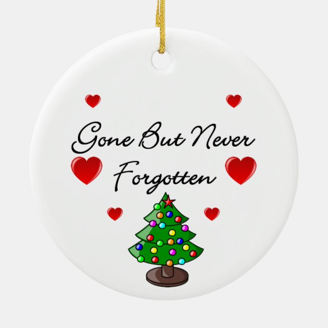 Personalisierte Weihnachtsbaum-Denkmal-Dekoration Keramikornament (Hinten)