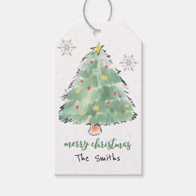 Personalisierte Weihnachtsbaum-Gift-Tags Geschenkanhänger (Vorderseite)