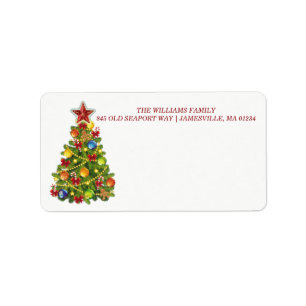 Personalisierte Weihnachtsbaum-Mailing-Labels Adressaufkleber