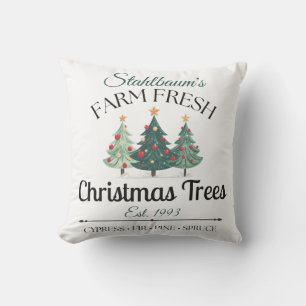Personalisierte Weihnachtsbäume vom Bauernhof Kissen