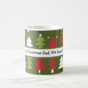 Personalisierte Weihnachtsbaumen Rot Weiß und Grün Kaffeetasse