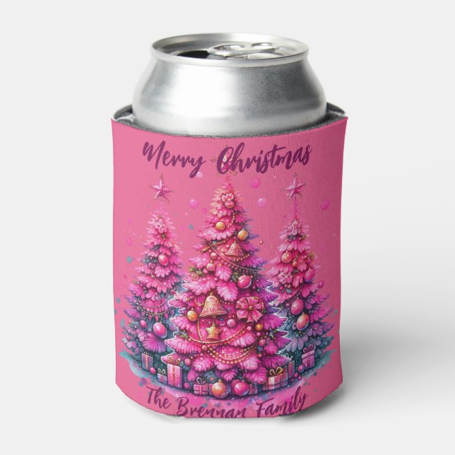 Personalisierte Weihnachtsbaumfamilie Dosenkühler (Kanne Vorderseite)