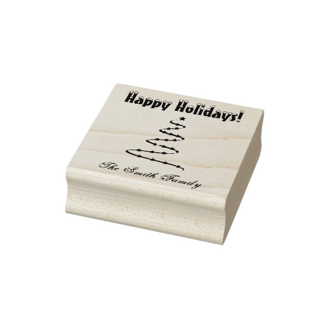 Personalisierte Weihnachtsbaumfamilie Gummistempel (Stempel)