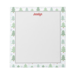 Personalisierte Weihnachtsbaumgrenze Notizblock