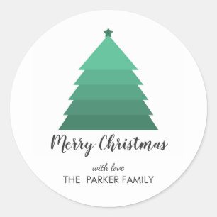 Personalisierte Weihnachtsbaummarke Runder Aufkleber