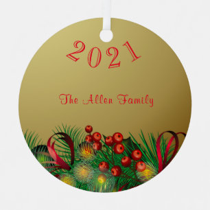 Personalisierte Weihnachtsbaumtrim Ornament Aus Metall