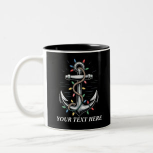 Personalisierte Weihnachtsbeleuchtung Booten Segel Zweifarbige Tasse