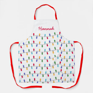 Personalisierte Weihnachtsbeleuchtung Muster Schürze