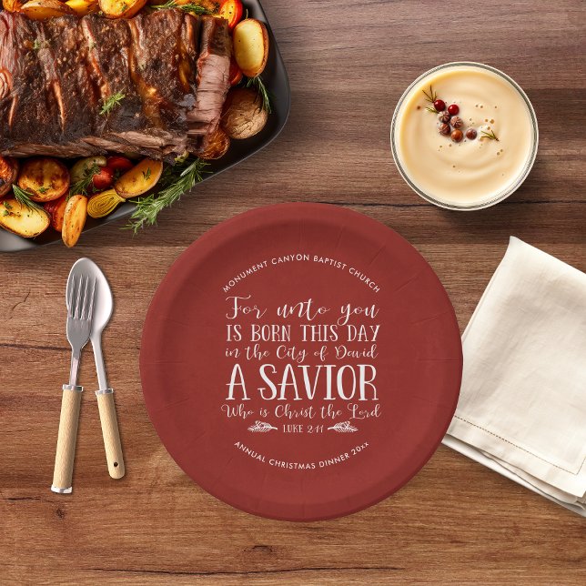 Personalisierte Weihnachtsbibel - Typografie Pappteller (Personalized Christmas Bible Verse Typography Paper Plates)