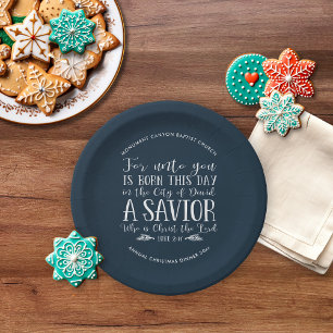 Personalisierte Weihnachtsbibel Verse Typografie B Pappteller